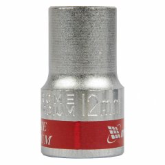 Головка торцевая, 12 мм, шестигранная, CrV, под квадрат 1/2, хромированная Matrix 13112