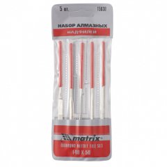 Набор надфилей алмазных, 140 х 50 х 3 мм, 5 шт Matrix 15830