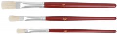 Кисти художественные, натуральная щетина, деревянная ручка, плоские, набор 3 шт. FIT 01528