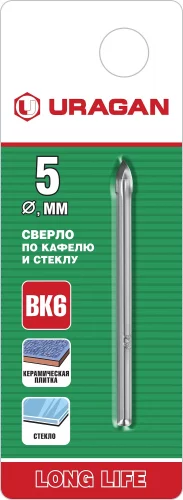 Сверло по кафелю и стеклу (5 мм) URAGAN 29830-05