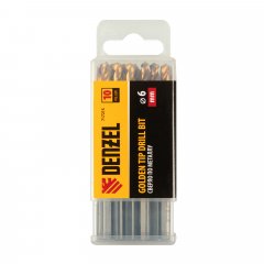 Сверло по металлу, 6 мм, HSS-Tin, Golden Tip, 10 шт. Denzel 717215