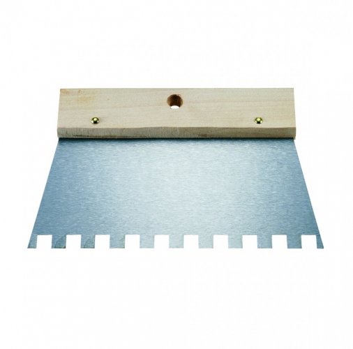 Шпатель зубчатый для клея 20 см с дерев.ручкой, зуб 10х10, KAPRIOL, ( 23187 )