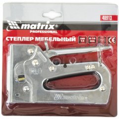 Степлер мебельный металлический регулируемый, тип скобы 53, 6-14 мм Matrix Professional 40913
