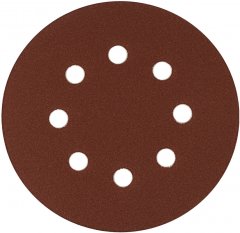 Круг абразивный на ворсовой подложке под "липучку", перфорированный, P 150, 125 мм, 5 шт Сибртех 738077