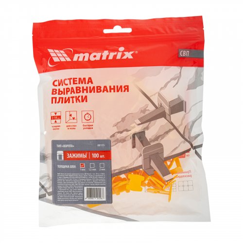 Зажим для системы выравнивания плитки СВП Ворота, 1 мм, 100 шт. Matrix