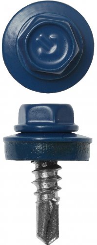 Саморезы ЗУБР для крепления кровельн. матер. к метал. конструкциям, цвет RAL 5005 синий насыщенный, оцинк. 5,5x25мм, 1800шт. 4-300310-55-025-5005