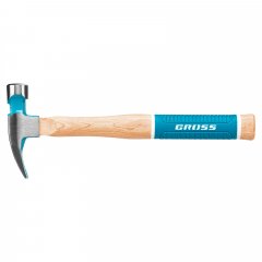 Молоток-гвоздодер, 280 г, угол 75, магнит, обрезиненная рукоятка American hickory GROSS 10417