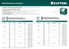 Нержавеющие саморезы KRAFTOOL DS-P с полукруглой головкой, 13x3.5 мм, 1000 шт. 300931-35-013