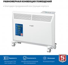 Электрический конвектор ЗУБР Профессионал 1.5 кВт КЭП-1500