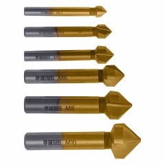 Набор зенковок, HSS, M3-M10, 6 шт, металл. кейс  Denzel 72313