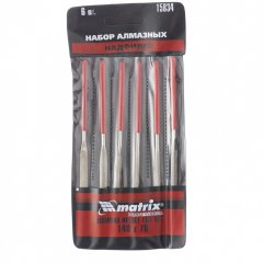 Набор надфилей алмазных, 140 х 70 х 3 мм, 6 шт Matrix 15834