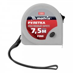 Рулетка Fine,7,5 м х 25 мм,пластиковый корпус Matrix 31018