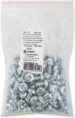 Винт с полуцилиндрич. головкой с полной резьбой оцинков. DIN 7985 6х12 100 шт XВАТ 27730-0
