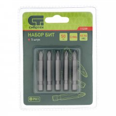 Бита PH1 x 50, сталь CrMo, 5 шт. Сибртех 11239