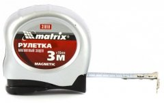 Рулетка Magnetic,3 м х 16 мм,магнитный зацеп Matrix 31010