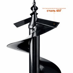 Шнек для мотобуров, грунт, d=250 мм, однозаходный ЗУБР 7051-25