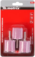 Шарошка абразивная, цилиндр, 32 x 32 x 6 мм, F46, 3 шт Matrix 76016