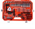 Набор инструментов 166 предметов слесарно-монтажный 1/2", 3/8,1/4" 6-ти гран.в кейсе JTC