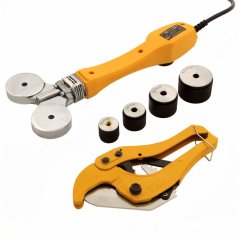 Аппарат для сварки пластиковых труб DWP-750, 750 Вт, 0-300 град, 4 насадки, 20-40 мм Denzel 94203