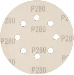 Круг абразивный на ворсовой подложке под "липучку", перфорированный, P 280, 125 мм, 5 шт Сибртех 738127