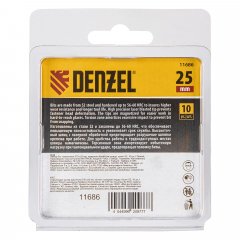 Бита IMPACT, PZ1x25 мм, лазерная обработка шлица, сталь S2, 10 шт., Е 6,3 Denzel 11686