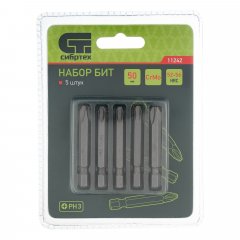 Бита PH3 x 50, сталь CrMo, 5 шт. Сибртех 11242