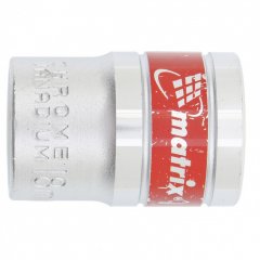 Головка торцевая, 18 мм, шестигранная, CrV, под квадрат 1/2, хромированная Matrix 13118