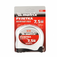 Рулетка Magnetic,7,5 м х 25 мм,магнитный зацеп Matrix 31012