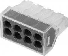 Соединительная клемма СВЕТОЗАР 8-и проводная, 400В, 24А, 0,75-2,5мм2, 2шт 49170-8