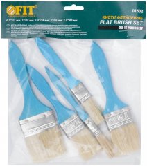 Кисти флейцевые, синяя ручка, набор 5 шт. (1/2", 1", 1,5", 2",2,5") FIT 01502