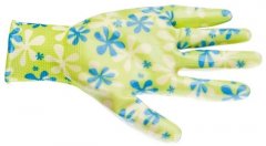 Перчатки садовые из полиэстера с нитрильным обливом, зеленые, S Palisad 67741