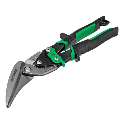 Ножницы по металлу "Piranha", 270 мм, прямой и правый проходной рез, сталь СrMo, двухкомпонентные рукоятки Gross 78333