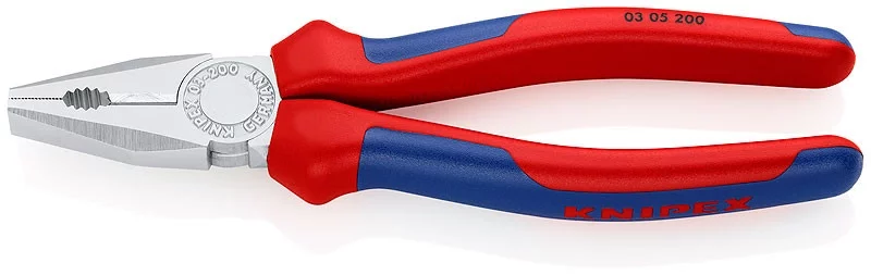 Плоскогубцы комбинированные хромированные 200 мм, KNIPEX, ( KN-0305200 )