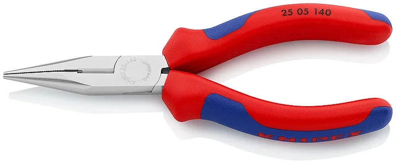 Плоские круглогубцы с режущими кромками хромированные 140 мм, KNIPEX, ( KN-2505140 )