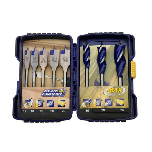 Свёрла по дереву набор 8 шт BlueGroove4х(12,16,18,20,22)+6х (22,25,32) м, IRWIN, ( 10507593 )