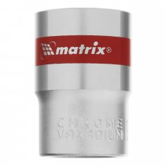 Головка торцевая, 19 мм, шестигранная, CrV, под квадрат 1/2, хромированная Matrix 13119