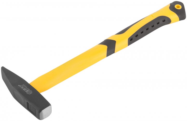 Молоток кованый, фиберглассовая усиленная ручка, антивибрационные накладки, 200 гр. FIT 44342