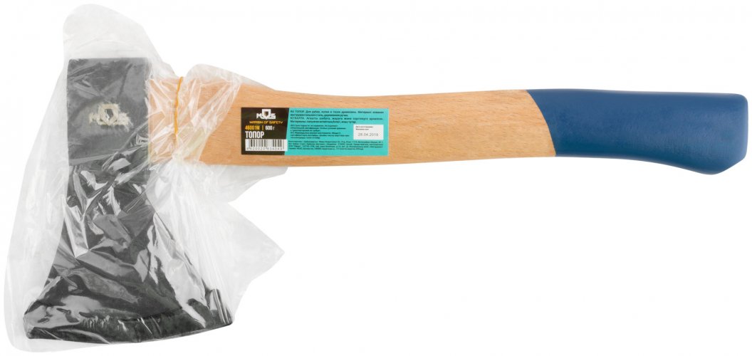 Топор кованая сталь, деревянная ручка 600 гр. MOS 46001М