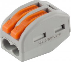 Клемма СВЕТОЗАР соединительная, разъемная, 2-х проводная, 400В, 32А, 0,5-2,5мм2/0,5-4мм2, 2шт 49190-2