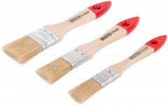 Набор из 3-х флейцевых кистей с деревянными ручками: ширина 20, 25, 35 мм, натур. щетина, 55% топс MASTER COLOR 30-0502