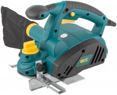 Рубанок  900 Вт; 16000 об/мин; 82 мм; 0-3,0 мм; паз 0-16 мм; 3 кг; прав. выброс; ал.опора; рез. накл.; коробка FIT 80498