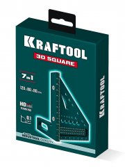 KRAFTOOL 3D Square, 7-в-1, высокоточный алюминиевый угольник (3446)