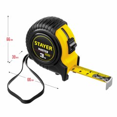 Рулетка STAYER MASTER 3м / 16мм в ударостойком обрезиненном корпусе 34025-03_z01