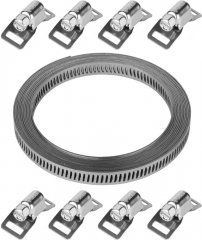 Набор ЗУБР ЭКСПЕРТ хомут универсальный, нержавеющий, 3мх8мм, 8 замков 37811-H8