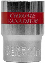 Головка торцевая, 21 мм, шестигранная, CrV, под квадрат 1/2, хромированная Matrix 13121