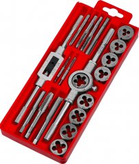 Набор ЗУБР с металлорежущим инструментом, метчики однопроходные и плашки М3-М12, оснастка - в пласт. боксе 20 предметов 2810-H20_z01