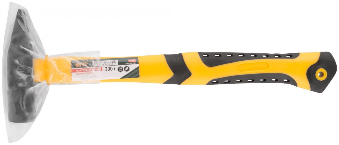 Молоток кованый, фиберглассовая усиленная ручка, антивибрационные накладки, 300 гр. FIT 44343