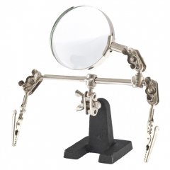 Зажим для пайки "Третья рука" с лупой Sparta 914605