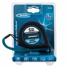 Рулетка "Ergonomisch",5 м x 19 мм,магнитный обрезиненный зацеп Gross 31102