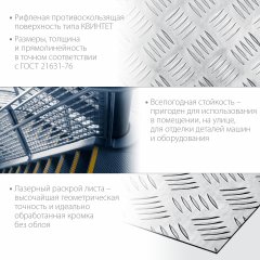 Алюминиевый рифленый лист ЗУБР Квинтет 600x1200x1.5 мм 53830